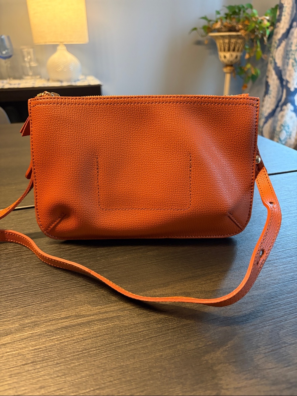 Longchamp Shop-It Sac Port Travers Pebbled Leather Pouch Sling - Picture 7 of 9